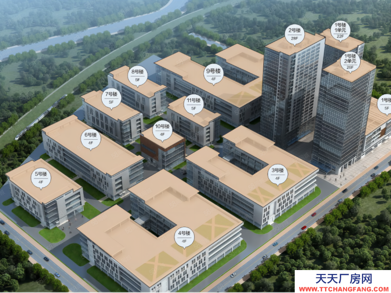 東廣人工智能谷，成華區三環邊龍潭功能區國資標準化廠房出租