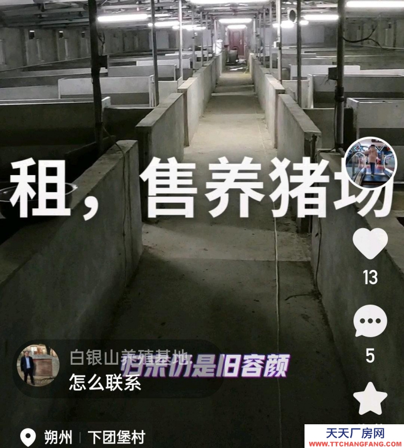 (出售) 養豬場，手續齊全，前景很好。